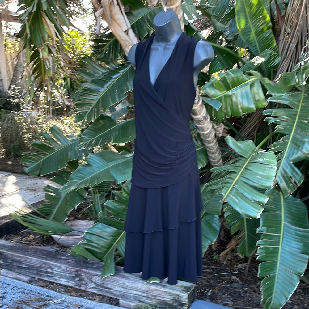 Luxe by Carmen Mark Volvo drop waist ruffle dress